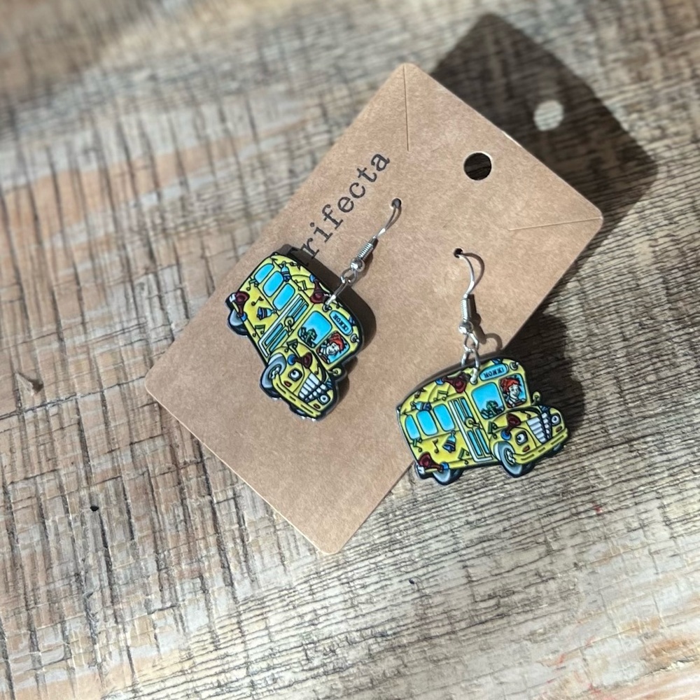 Magic School Bus Acrylic Earrings